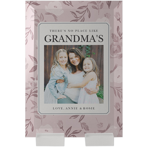 Floral Love Flat Glass Print, 5x7, Flat, Pink, light pink