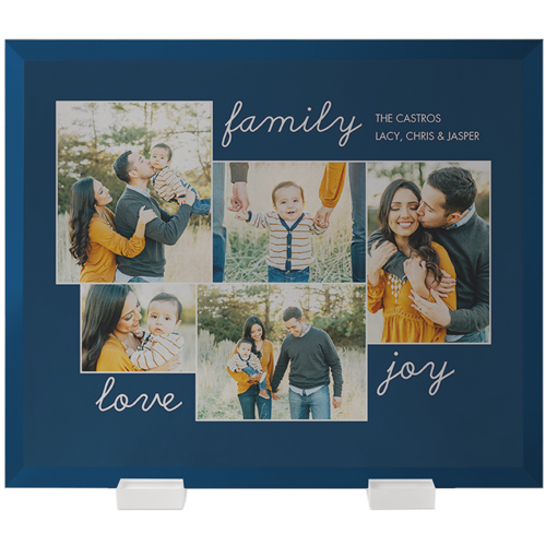 New Family Sentiment Flat Glass Print, 10x12, Flat, Blue, navy
