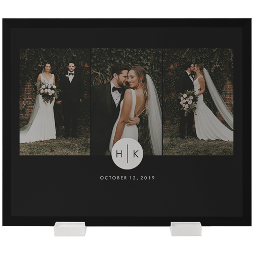 Circle Monogram Flat Glass Print, 10x12, Flat, Black