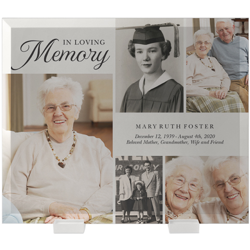 Loving Memory Collage Flat Glass Print, 10x12, Flat, White