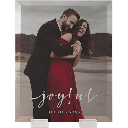 Joyful Flat Glass Print, 8x10, Flat, White, white