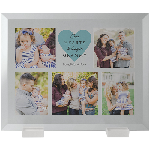Our Hearts Flat Glass Print, 8x10, Flat, Gray, air
