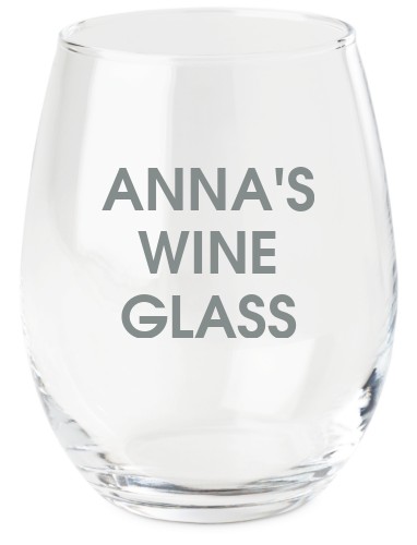 Statement Name Wine Glass, Etched Wine, White