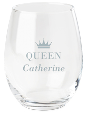 crown queen wine glass