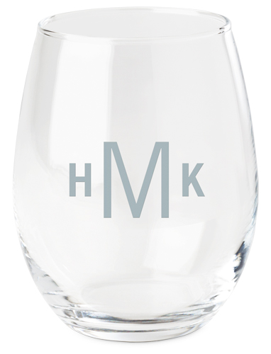 Personalized Stemless Wine Glasses - Monogram