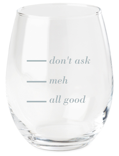 What's Your Level Wine Glass, Etched Wine, White