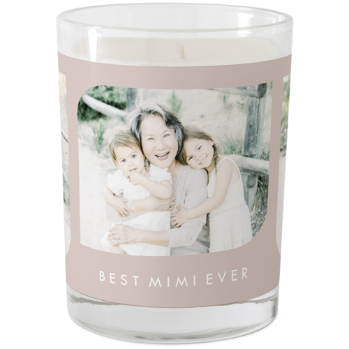 Rounded Edges Glass Candle, Glass, Grapefruit Blossom, 9oz, Brown, sap