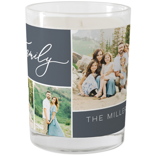 Family Sentiments Glass Candle, Glass, Grapefruit Blossom, 9oz, Gray