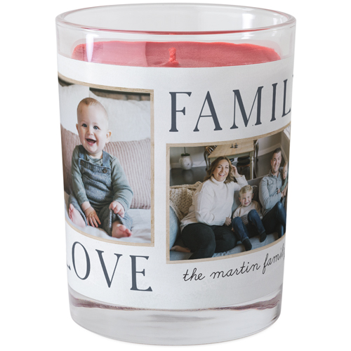 Rustic Family Sentiments Glass Candle, Glass, Fireside Spice, 9oz, White
