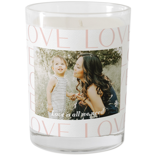 Love Gallery of One Glass Candle, Glass, Unscented, 9oz, Multicolor