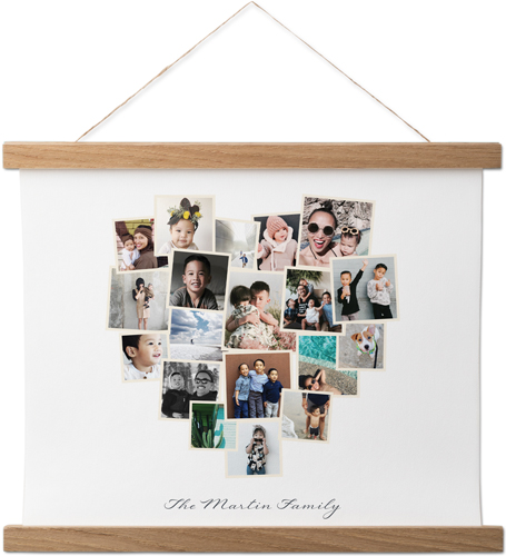 Heart Collage Landscape Hanging Canvas Print, Natural, 11x14, White, white