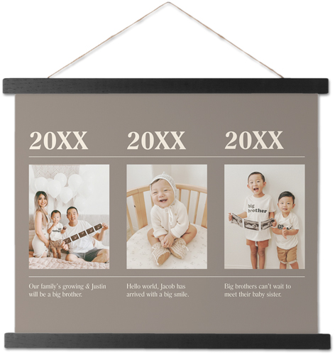 Timeline of Life? Hanging Canvas Print, Black, 11x14, Gray