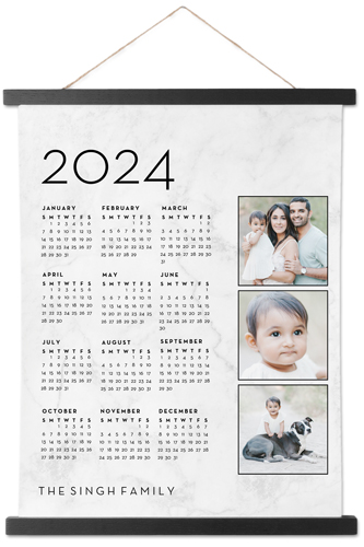 Photo Calendar Hanging Canvas Print, Black, 11x14, White