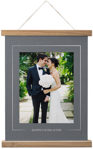 Simple Outline Border Hanging Canvas Print, Natural, 11x14, Gray, gray