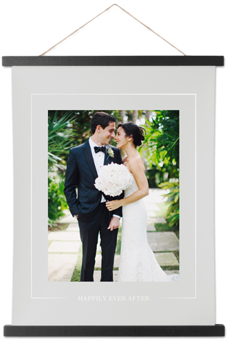 Simple Outline Border Hanging Canvas Print, Black, 11x14, Gray, silver lining