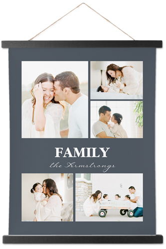 Picture Gallery Collage of Five Hanging Canvas Print, Black, 11x14, Gray, gray