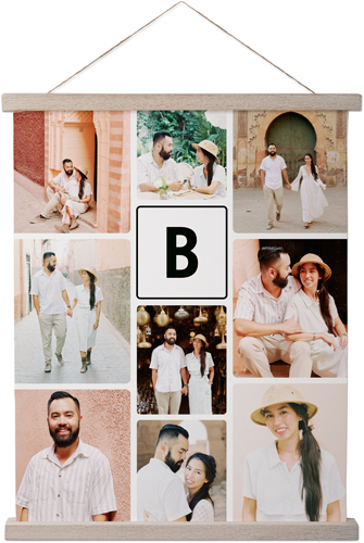Pictogram Portrait Hanging Canvas Print, Rustic, 16x20, White