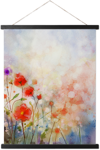 Blooming Poppies Hanging Canvas Print, Black, 16x20, Multicolor