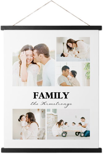 Picture Gallery Collage of Five Hanging Canvas Print, Black, 16x20, White, white