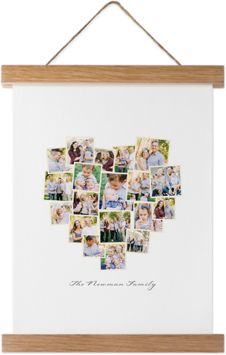 Heart Collage Portrait Hanging Canvas Print, Natural, 8x10, White