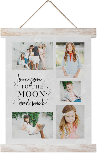 To the Moon Hanging Canvas Print, Rustic, 8x10, Gray