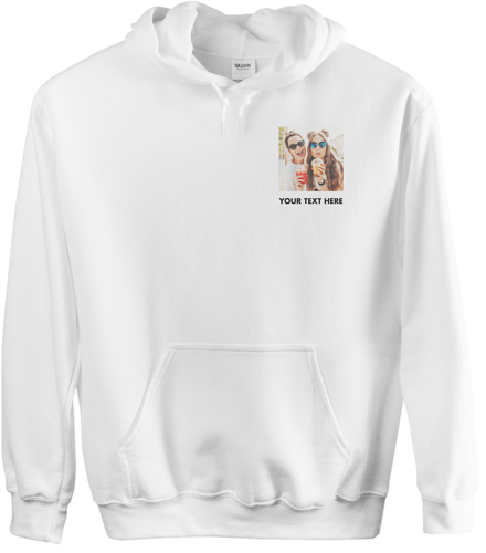 Pocket Gallery of One Custom Hoodie, Double Sided, Adult (S), White, White