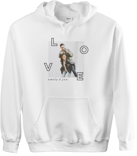 Space for Love Custom Hoodie, Single Sided, Adult (S), White, Black, black