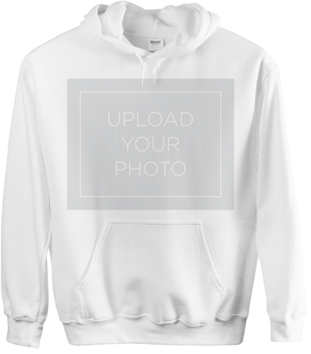 Upload Your Own Design Custom Hoodie, Double Sided, Adult (S), White, White