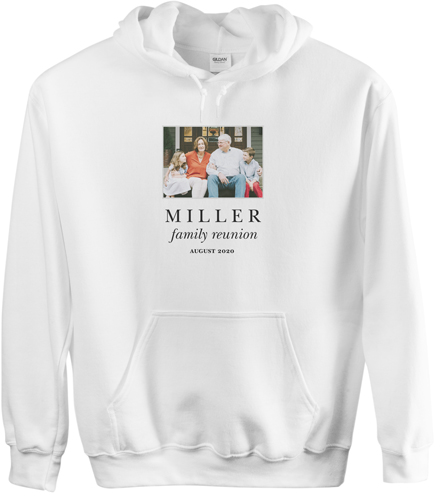 Reunion Gallery of One Custom Hoodie, Single Sided, Adult (S), White, White