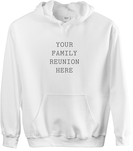 Reunion Your Text Here Custom Hoodie, Double Sided, Adult (S), White, White, white