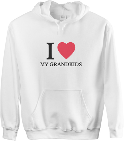 Heart My Grandkids Custom Hoodie, Double Sided, Adult (S), White, Red