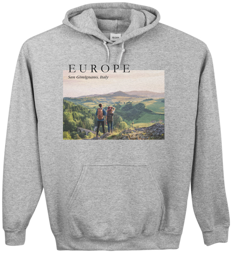 Magazine Cover Custom Hoodie, Single Sided, Adult (S), Gray, White