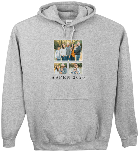 Reunion Gallery of Three Custom Hoodie, Single Sided, Adult (S), Gray, White, white