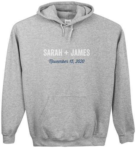 Wedding Your Text Here Custom Hoodie, Single Sided, Adult (S), Gray, White, white