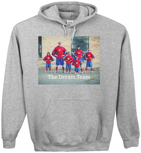 Photo Gallery Custom Hoodie, Double Sided, Adult (S), Gray, White, white