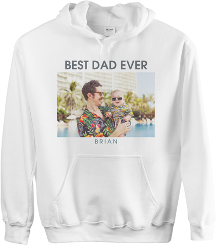 Text Gallery of One Custom Hoodie, Single Sided, Adult (M), White, White, white