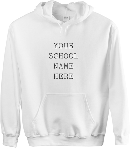 School Name Here Custom Hoodie, Single Sided, Adult (M), White, White, white