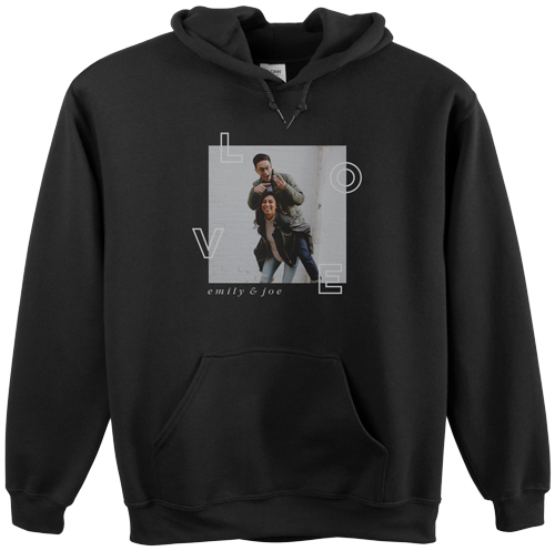 Space for Love Custom Hoodie, Single Sided, Adult (M), Black, Black
