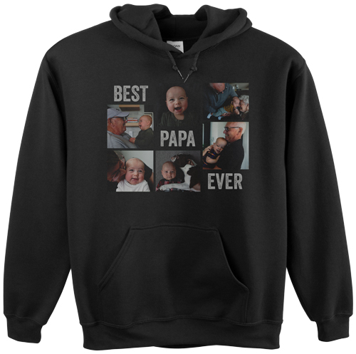 Gallery of Six Custom Hoodie, Single Sided, Adult (M), Black, White, white