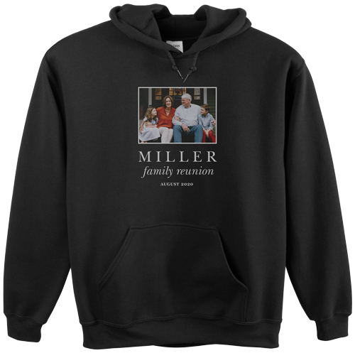 Reunion Gallery of One Custom Hoodie, Single Sided, Adult (M), Black, White, white