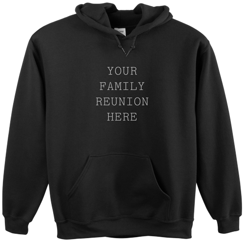 Reunion Your Text Here Custom Hoodie, Double Sided, Adult (M), Black, White