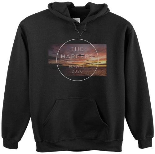 Beach Vacation Custom Hoodie, Single Sided, Adult (M), Black, White, white