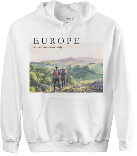 Magazine Cover Custom Hoodie, Double Sided, Adult (L), White, White, white