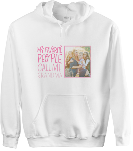 Call Me Grandma Custom Hoodie, Double Sided, Adult (L), White, Pink