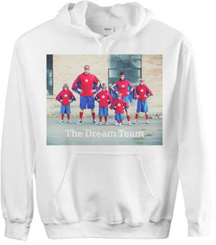 Photo Gallery Custom Hoodie, Single Sided, Adult (L), White, White, white