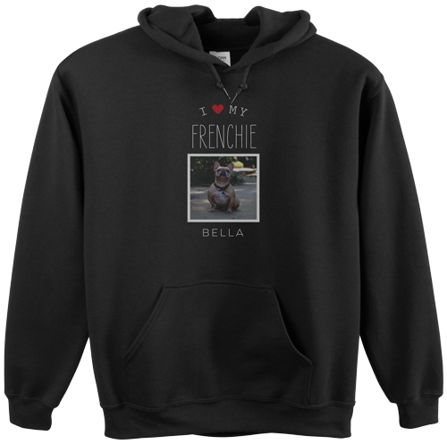 Simply Chic I Love My Custom Hoodie, Single Sided, Adult (L), Black, Red