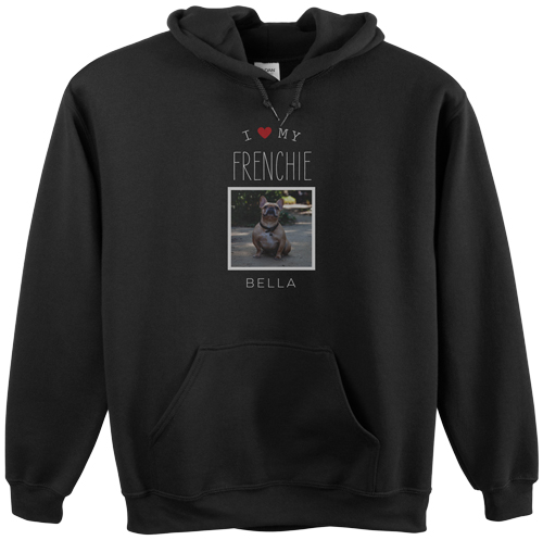 Simply Chic I Love My Custom Hoodie, Double Sided, Adult (L), Black, Red, fire engine