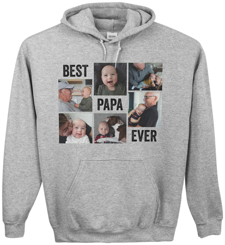 Gallery of Six Custom Hoodie, Double Sided, Adult (L), Gray, White