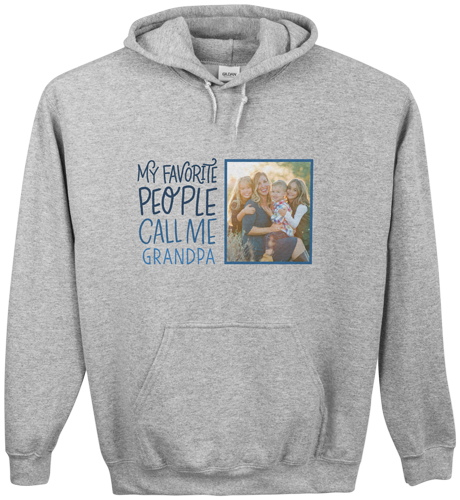 Call Me Grandpa Custom Hoodie, Single Sided, Adult (L), Gray, Blue, navy