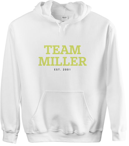 Team Family Custom Hoodie, Double Sided, Adult (XL), White, Green